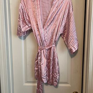 Victoria's Secret Pink and White Striped Robe